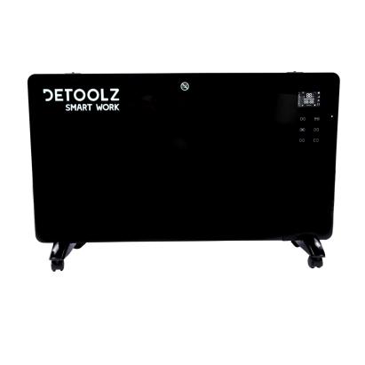 Convector electric Detoolz 1000/2000W cu WiFi, sticla securizata, negru