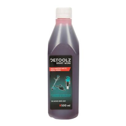 Ulei amestec 2T rosu 500 ml Detoolz pentru motoare in 2 timpi