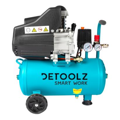 Compresor de aer Detoolz 24L cu ulei, 1500W, 160 l/min, 8 bar, 2 iesiri