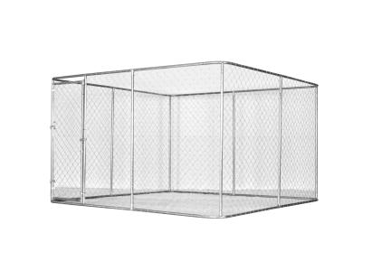 Tarc exterior pentru câini din oțel galvanizat MF 4x2x1,8 m, cu ușă cu zăvor