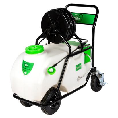 Pulverizator cu acumulator Micul Fermier 90L cu roti, furtun 50 m si 7 bar