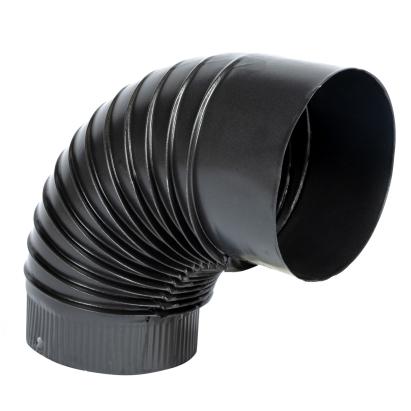 Cot sobă pe lemne 90° pentru burlan 120 mm, finisaj gri mat