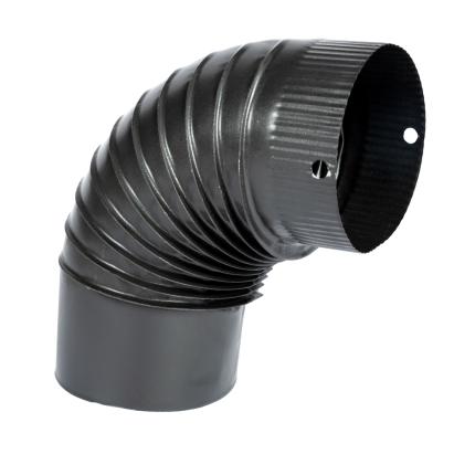 Cot sobă pe lemne 90° Ø130 mm, gri mat, pentru racord coș fum