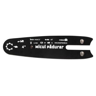 Lamă drujbă Micul Pădurar 4" (10 cm), pas 1/4", canal 1.1 mm, 28 pinteni, 14 dinți