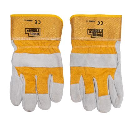 Mănuși de lucru Micul Fermier din piele gri/galben, mărimea 10, rezistente