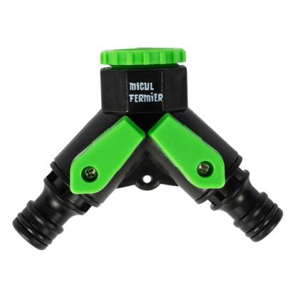 Adaptor robinet 1/2 Micul Fermier cu 2 ieșiri pentru furtun, cu robineți separați