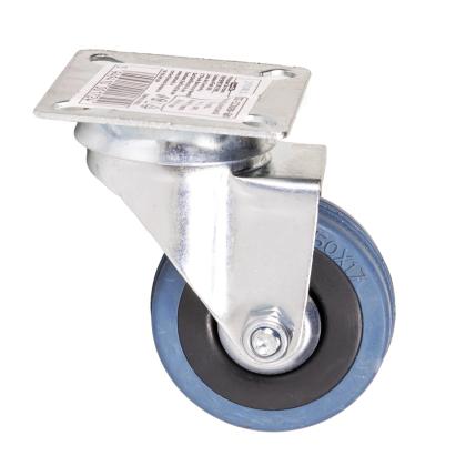 Roată pivotantă Detoolz 50x17 mm din cauciuc și PP, cu placă de prindere