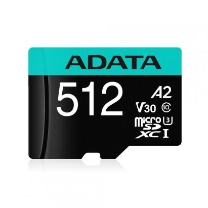 Card MicroSD ADATA, 512GB, UHS-I, U3, V30, A2 - AUSDX512GUI3V30SA2 SafetyGuard Surveillance