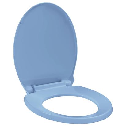 Capac WC închidere silențioasă eliberare rapidă albastru oval GartenMobel Dekor
