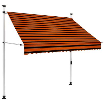Copertină retractabilă manual, portocaliu și maro, 200 cm GartenMobel Dekor