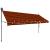 Copertină retractabilă manual cu LED, portocaliu & maro, 400 cm GartenMobel Dekor