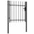 Poartă de gard cu o ușă, vârf ascuțit, negru, 1 x 1 m, oțel GartenMobel Dekor