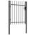Poartă de gard, o ușă, cu vârf suliță, negru, 1 x 1,2 m, oțel GartenMobel Dekor