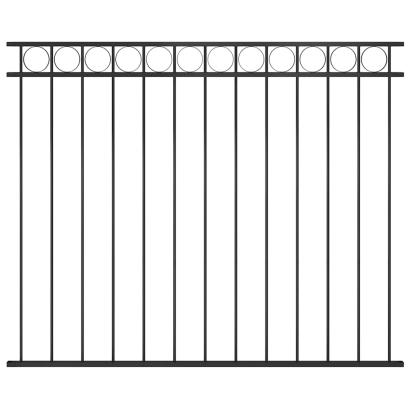 Panou de gard din oțel 1,7x1,5 m negru GartenMobel Dekor
