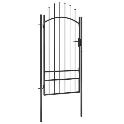Poartă de grădină, negru, 1 x 2,5 m, oțel GartenMobel Dekor