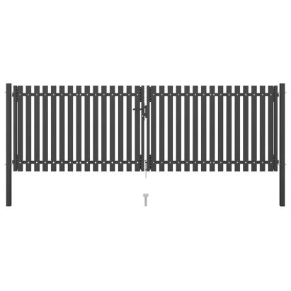 Poartă de grădină din oțel, 400x100 cm, antracit GartenMobel Dekor