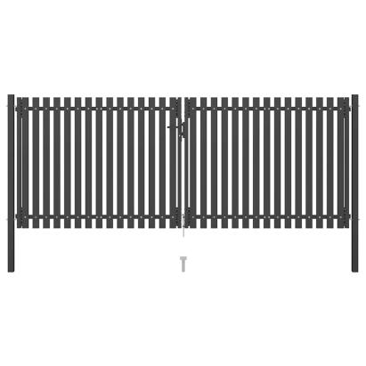 Poartă de grădină din oțel, 400x125 cm, antracit GartenMobel Dekor