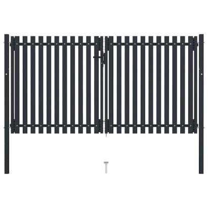 Poartă de gard cu ușă dublă, oțel, 300x150 cm, antracit GartenMobel Dekor