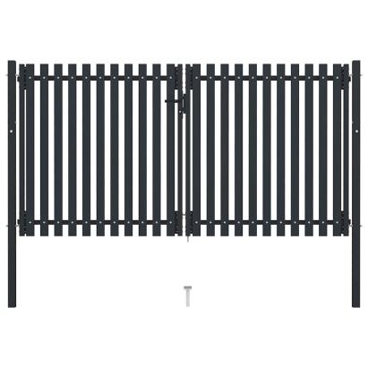 Poartă de gard cu ușă dublă, oțel, 300x175 cm, antracit GartenMobel Dekor