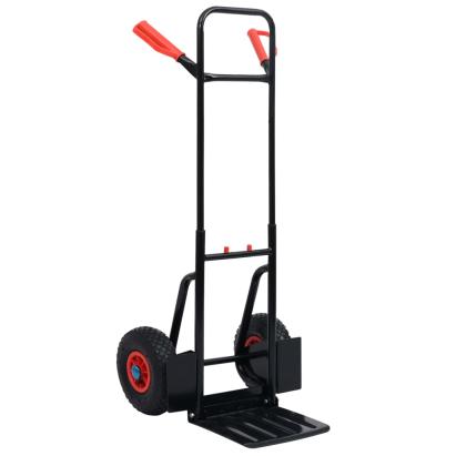 Cărucior telescopic manual, 200 kg, negru și roșu GartenMobel Dekor