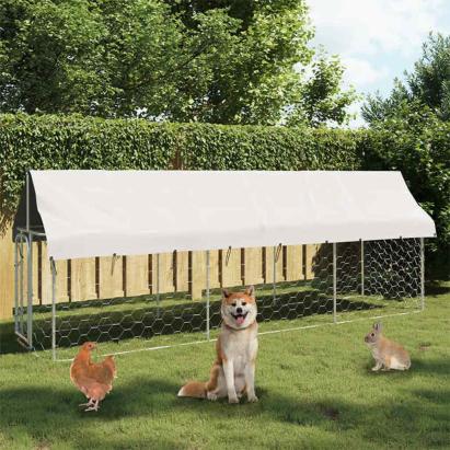 Padoc pentru câini de exterior, cu acoperiș, 400x100x150 cm GartenMobel Dekor