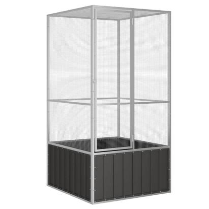 Colivie pentru păsări antracit 111x107x211,5 cm oțel galvanizat GartenMobel Dekor