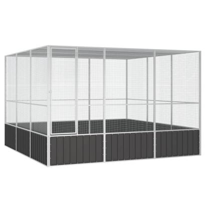 Colivie păsări antracit 302,5x324,5x211,5 cm cm oțel galvanizat GartenMobel Dekor