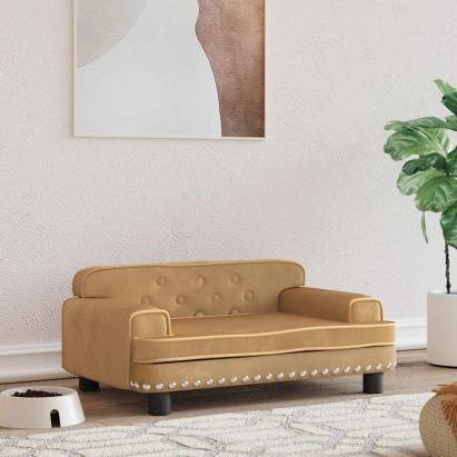 Pat de câini, maro, 70x45x30 cm, catifea GartenMobel Dekor