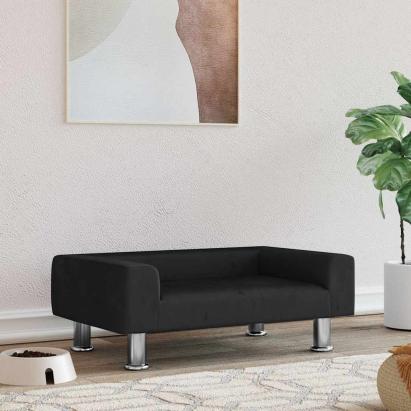 Pat de câini, negru, 70x45x26,5 cm, catifea GartenMobel Dekor