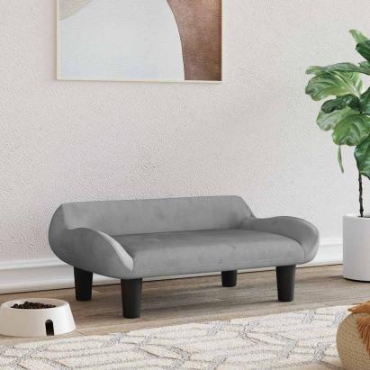 Pat de câini, gri deschis, 70x40x24 cm, catifea GartenMobel Dekor