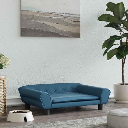 Pat de câini, albastru, 70x48x22 cm, catifea GartenMobel Dekor