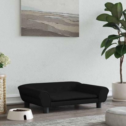 Pat de câini, negru, 70x48x22 cm, catifea GartenMobel Dekor