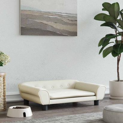 Pat de câini, crem, 70x48x22 cm, catifea GartenMobel Dekor