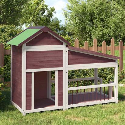 Cușcă de câine, cafeniu, 143x60,5x109 cm, lemn masiv de pin GartenMobel Dekor