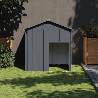Cușcă câine cu acoperiș antracit 117x103x123 cm oțel galvanizat GartenMobel Dekor