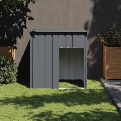 Cușcă pentru câini cu acoperiș antracit 110x103x109 cm oțel galvanizat GartenMobel Dekor