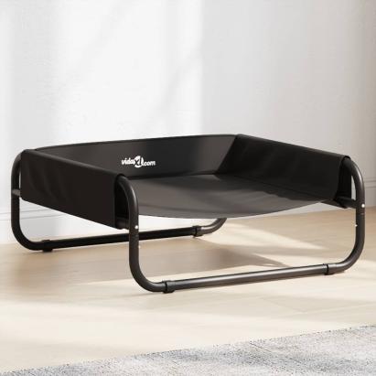 Pat înălțat pentru câini, antracit, țesătură Oxford și oțel GartenMobel Dekor