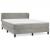 Pat box spring cu saltea, gri deschis, 140x190 cm, catifea GartenMobel Dekor