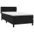 Pat box spring cu saltea, negru, 100x200 cm, catifea GartenMobel Dekor