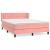 Pat box spring cu saltea, roz, 140x190 cm, catifea GartenMobel Dekor