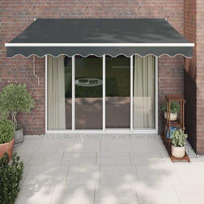 Copertină retractabilă, antracit, 3,5x2,5 m, textil și aluminiu GartenMobel Dekor