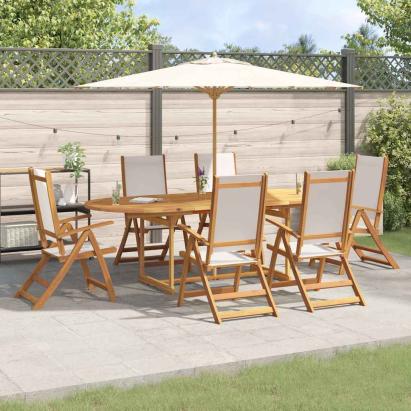 Set mobilier de grădină, 9 piese, lemn masiv acacia/textilenă GartenMobel Dekor