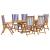 Set mobilier de grădină 7 piese textil albastru alb/lemn masiv GartenMobel Dekor