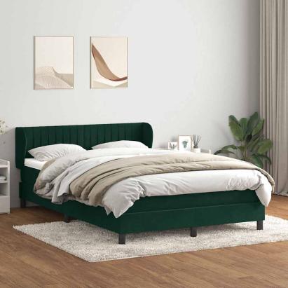 Pat box spring cu saltea, verde închis, 160x210 cm, catifea GartenMobel Dekor