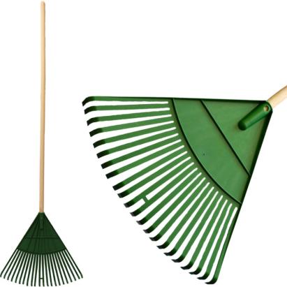 Grebla evantai pentru frunze Strend Pro, 22 dinti, coada lemn 130 cm