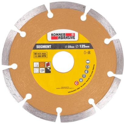 Disc diamantat segmentat Konner D71003 125 mm pentru beton si piatra