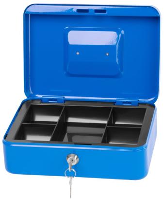 Casetă metalică pentru bani CashBox 25x18x9 cm, cu cheie