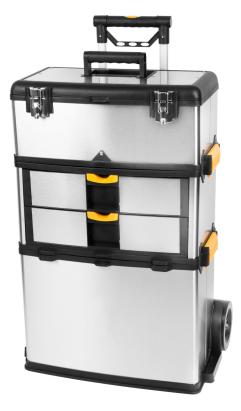 Cutie pentru scule Strend Pro din inox, pe roți cu mâner, 3 module, 36 kg