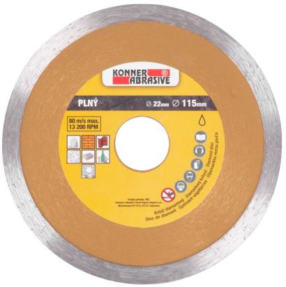 Disc diamantat plin Konner D71001 115 mm pentru tăiere umedă