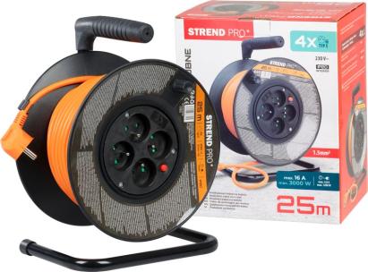 Prelungitor pe tambur Strend Pro DG-FB04, 25 m, 4 prize, 3x1,5 mm²